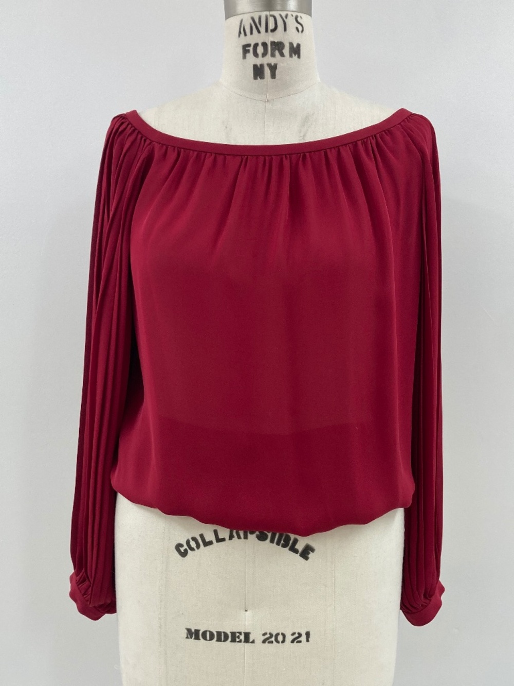 Ramy Brook Silk Pleated Sleeve Blouse Size M